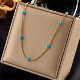 316L Stainless Steel Beads Necklace For Women Clavicle Chain