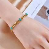 316L Stainless Steel Bohemian Charm Bracelet For Women Girl Bangles