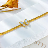 316L Stainless Steel Butterfly Charm Bracelet For Women Girl