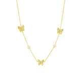 316L Stainless Steel Butterfly Pearl Necklace
