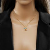 316L Stainless Steel Butterfly Heart Pendant Necklace For Women