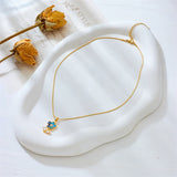 316L Stainless Steel Butterfly Heart Pendant Necklace For Women