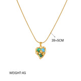 316L Stainless Steel Butterfly Heart Pendant Necklace For Women