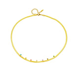 Colorful Zircon Choker Necklace Snake Chain Party Jewelry