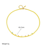 Colorful Zircon Choker Necklace Snake Chain Party Jewelry