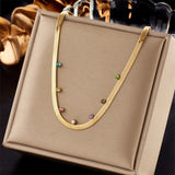 Colorful Zircon Choker Necklace Snake Chain Party Jewelry