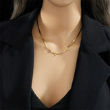 Colorful Zircon Choker Necklace Snake Chain Party Jewelry