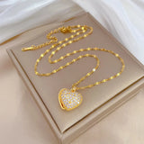 Heart Pearl Pendant Necklace for Women Choker Jewelry