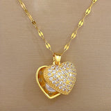 Heart Pearl Pendant Necklace for Women Choker Jewelry