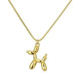 316L Stainless Steel Balloon Dog Pendant Necklace