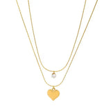 316L Double Pendant Necklace For Women Clavicle Chain Sweet Neck Jewelry