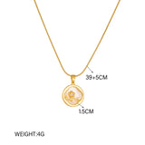 Dragonfly Moon Heart Flowers Pendant Necklace for Women
