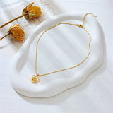 Dragonfly Moon Heart Flowers Pendant Necklace for Women