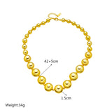 316L Stainless Steel Large Round Ball Beads Choker Necklace for Women