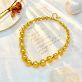316L Stainless Steel Large Round Ball Beads Choker Necklace for Women