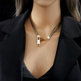 Exaggerated 316L Stainless Steel Zipper Choker Necklace