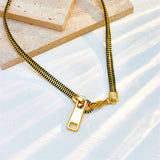Exaggerated 316L Stainless Steel Zipper Choker Necklace