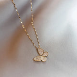 316L Stainless Steel Butterfly Clavicle Chain Zircon Wedding Jewelry