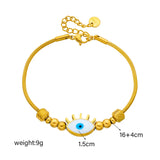 316L Stainless Steel Eye Beads Charm Bracelet For Women Girl Lady