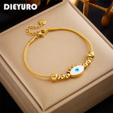 316L Stainless Steel Eye Beads Charm Bracelet For Women Girl Lady