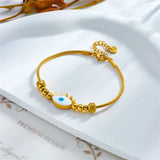 316L Stainless Steel Eye Beads Charm Bracelet For Women Girl Lady