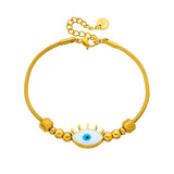 316L Stainless Steel Eye Beads Charm Bracelet For Women Girl Lady