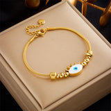 316L Stainless Steel Eye Beads Charm Bracelet For Women Girl Lady