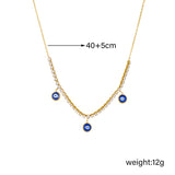 316L Stainless Steel Eye Cross Pearl Pendant Necklace Women Girl Jewelry