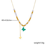 316L Stainless Steel Eye Cross Pearl Pendant Necklace Women Girl Jewelry