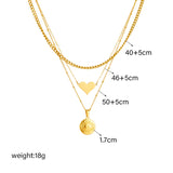 316L Stainless Steel Eye Heart Butterfly Coin Pendant Necklace For Women