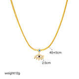 316L Stainless Steel Eye Heart Butterfly Coin Pendant Necklace For Women