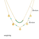 316L Stainless Steel Eye Heart Butterfly Coin Pendant Necklace For Women