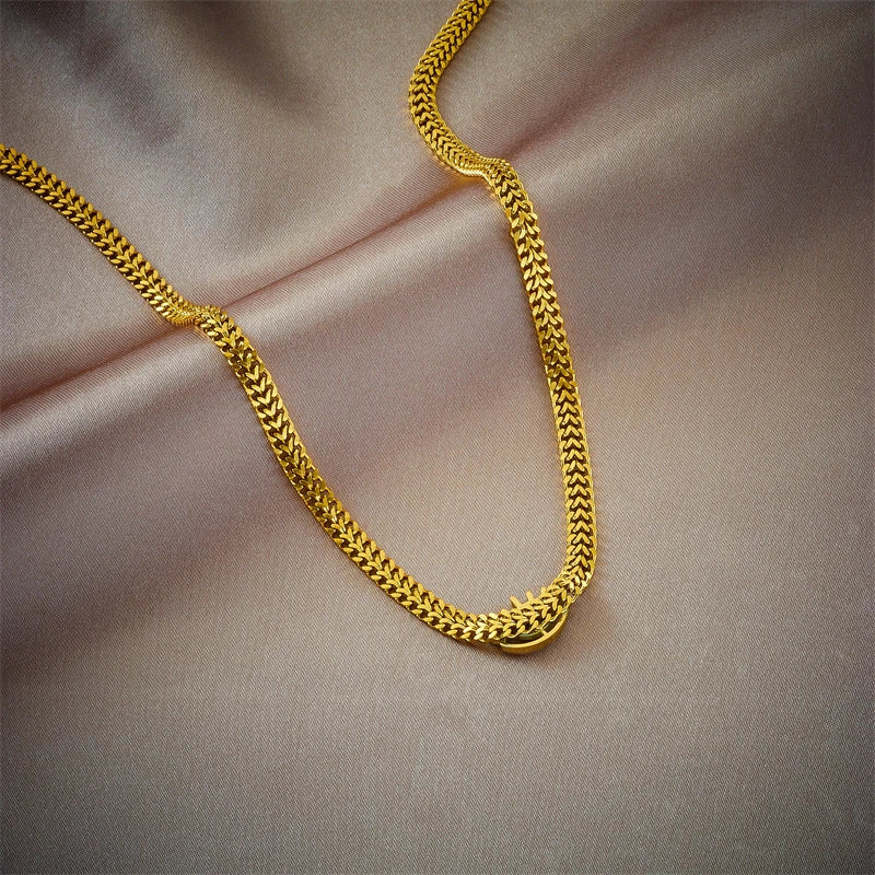 316L Stainless Steel Eye Shape Zircon Necklace For Women