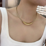 Stainless Steel Arc Chokers Necklace For Women Girl Holiday Gift