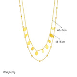 316L Stainless Steel Geometric Ball Beads Pearl Chain Necklace For Women
