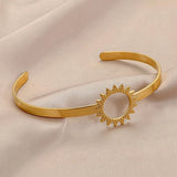 316L Stainless Steel Geometric Bangles For Women Silver Adjustable Cuff Bracelet