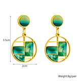 316L Stainless Steel Colorful Zircon Drop Earrings for Women Girls