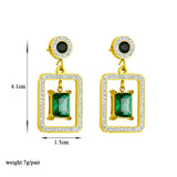 316L Stainless Steel Colorful Zircon Drop Earrings for Women Girls