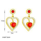 316L Stainless Steel Colorful Zircon Drop Earrings for Women Girls