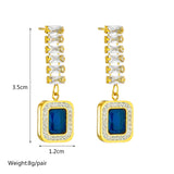316L Stainless Steel Colorful Zircon Drop Earrings for Women Girls