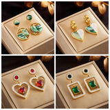 316L Stainless Steel Colorful Zircon Drop Earrings for Women Girls