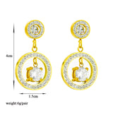 316L Stainless Steel Colorful Zircon Drop Earrings for Women Girls