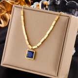 316L Stainless Steel Geometric Portrait Coin Pendant Necklace For Women