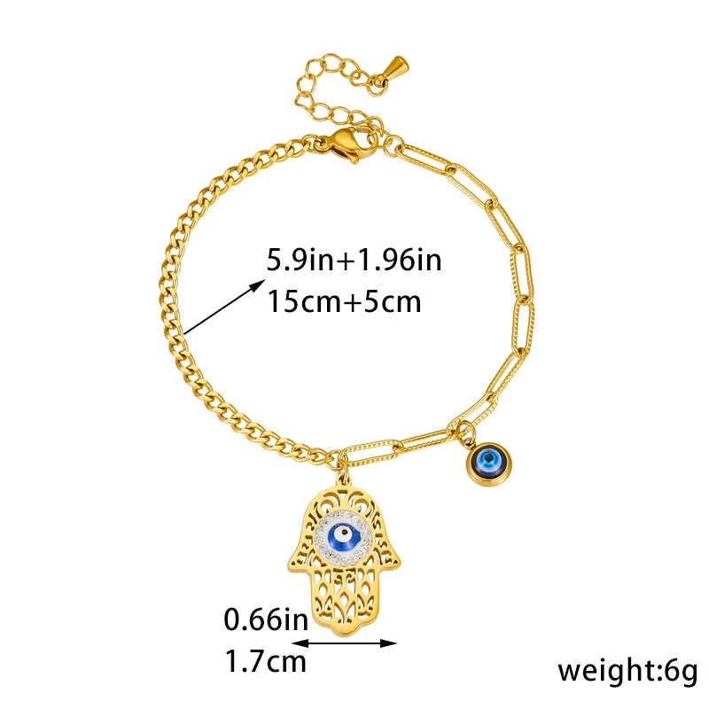 Vintage Eye Zircon Bracelet Gold-Plated Jewelry Gift