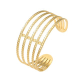 316L Stainless Steel Geometric Cuff Bracelet For Women Adjustable Bangles