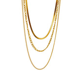 316L Stainless Steel 3 Chains Necklace For Women Punk Street Jewelry
