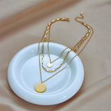 316L Stainless Steel Round Pendant Necklace For Women Girls