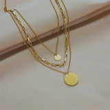 316L Stainless Steel Round Pendant Necklace For Women Girls