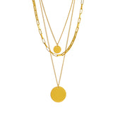 316L Stainless Steel Round Pendant Necklace For Women Girls