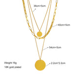316L Stainless Steel Round Pendant Necklace For Women Girls